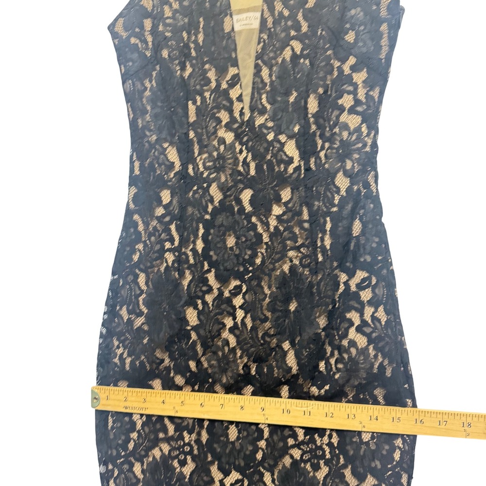 Bailey 44 Lace Midi Dress Womens 0 Black Nude Sweetheart Illusion Mesh - Picture 10 of 14